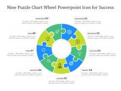 Nine puzzle chart wheel powerpoint icon for success