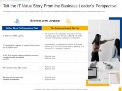 Nine rules for demonstrating the business value of it tell the it value story