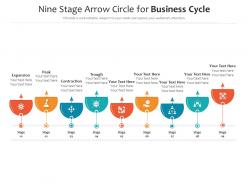 Nine stage arrow circle for business cycle