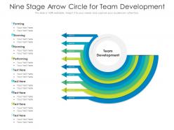 Nine stage arrow circle for team development