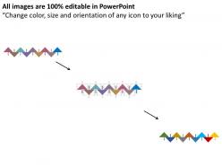 Nine staged linear timeline diagram flat powerpoint design