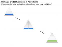Nine staged pyramid for business application powerpoint template slide