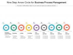 Nine step arrow circle for business process management