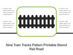 Nine train tracks pattern printable stencil rail road