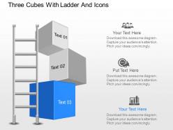 Nl three cubes with ladder and icons powerpoint template
