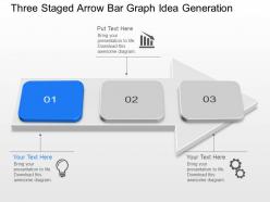 Nl three staged arrow bar graph idea generation powerpoint template slide