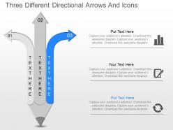 Nm three different directional arrows and icons powerpoint template