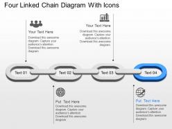 Nn four linked chain diagram with icons powerpoint template