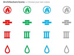 No flammable things bricks track water drop ppt icons graphics