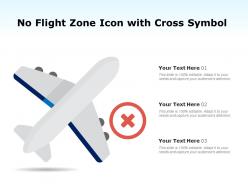 No flight zone icon with cross symbol
