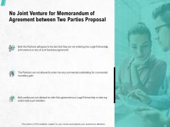 No joint venture for memorandum of agreement between two parties proposal ppt files