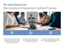 No joint venture for memorandum of agreement contract proposal ppt slide
