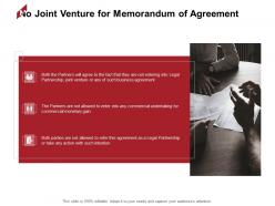 No Joint Venture For Memorandum Of Agreement Plan Ppt Powerpoint Presentation File Ideas
