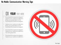 No mobile communication warning sign flat powerpoint design
