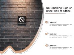 No smoking sign on brick wall at office