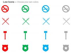 No smoking sword gavel police badge ppt icons graphics