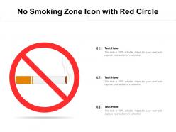 No smoking zone icon with red circle