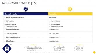 Non Cash Benefits Salary Assessment Report Ppt Slides Design Inspiration