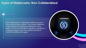 Non Collateralized As A Type Of Stablecoin Training Ppt