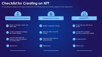Non Fungible Tokens It Checklist For Creating An Nft