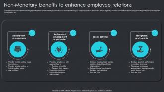 Non Monetary Benefits To Enhance Employee Relations Employee Engagement Plan To Increase Staff