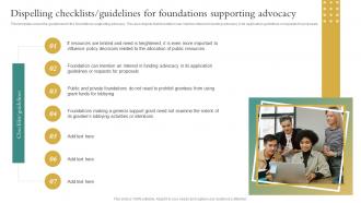 Non Profit Business Playbook Dispelling Checklists Guidelines For Foundations Supporting Advocacy