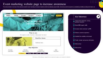 Non Profit Fundraising Marketing Plan Event Marketing Website Page To Increase Awareness
