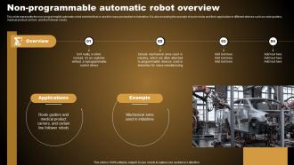 Non Programmable Automatic Robot Types Of Autonomous Robotic System