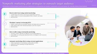 Nonprofit Marketing Plan Strategies To Outreach Target Audience