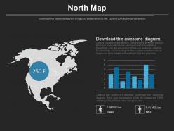 North map with gender ratio chart powerpoint slides