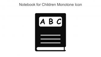 Notebook For Children Monotone Icon In Powerpoint Pptx Png And Editable Eps Format