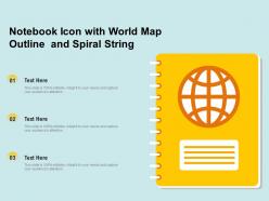 Notebook icon with world map outline and spiral string