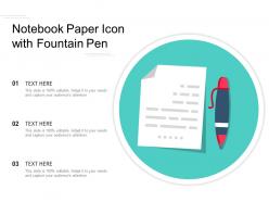 Notebook paper icon with fountain pen