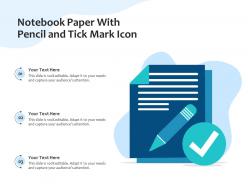 Notebook paper with pencil and tick mark icon