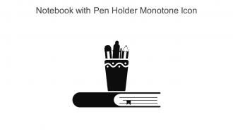 Notebook With Pen Holder Monotone Icon In Powerpoint Pptx Png And Editable Eps Format