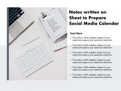 Notes written on sheet to prepare social media calendar