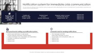 Notification System For Immediate Contingency Planning And Crisis Communication