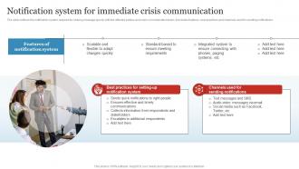 Notification System For Immediate Crisis Business Crisis And Disaster Management