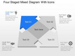 Np four staged mixed diagram with icons powerpoint template