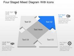 Np four staged mixed diagram with icons powerpoint template