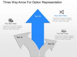 Np three way arrow for option representation powerpoint temptate