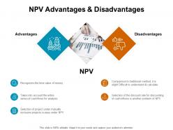 Npv advantages and disadvantages cash ppt powerpoint presentation icon objects