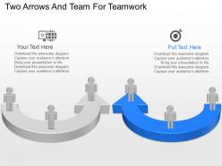 Nq two arrows and team for teamwork powerpoint temptate