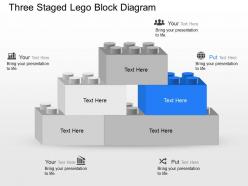 Ns three staged lego block diagram powerpoint template