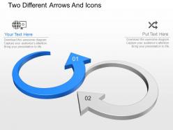 Ns two different arrows and icons powerpoint temptate