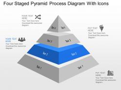 Nt four staged pyramid process diagram with icons powerpoint template