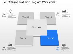 Nu four staged text box diagram with icons powerpoint template