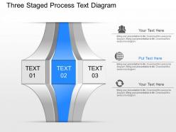 Nu three staged process text diagram powerpoint template
