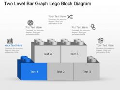 Nu two level bar graph lego block diagram powerpoint template slide