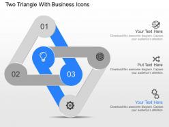 Nu two triangle with business icons powerpoint temptate